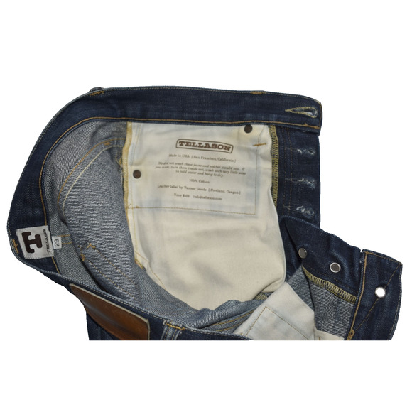 B0 Auth TELLASON Limited Ed White Oak Cone Denim Selvedge Skinny Jeans Size 29 - Picture 6 of 7